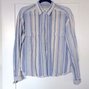 Rag & Bone Cropped Gauzey Button Down